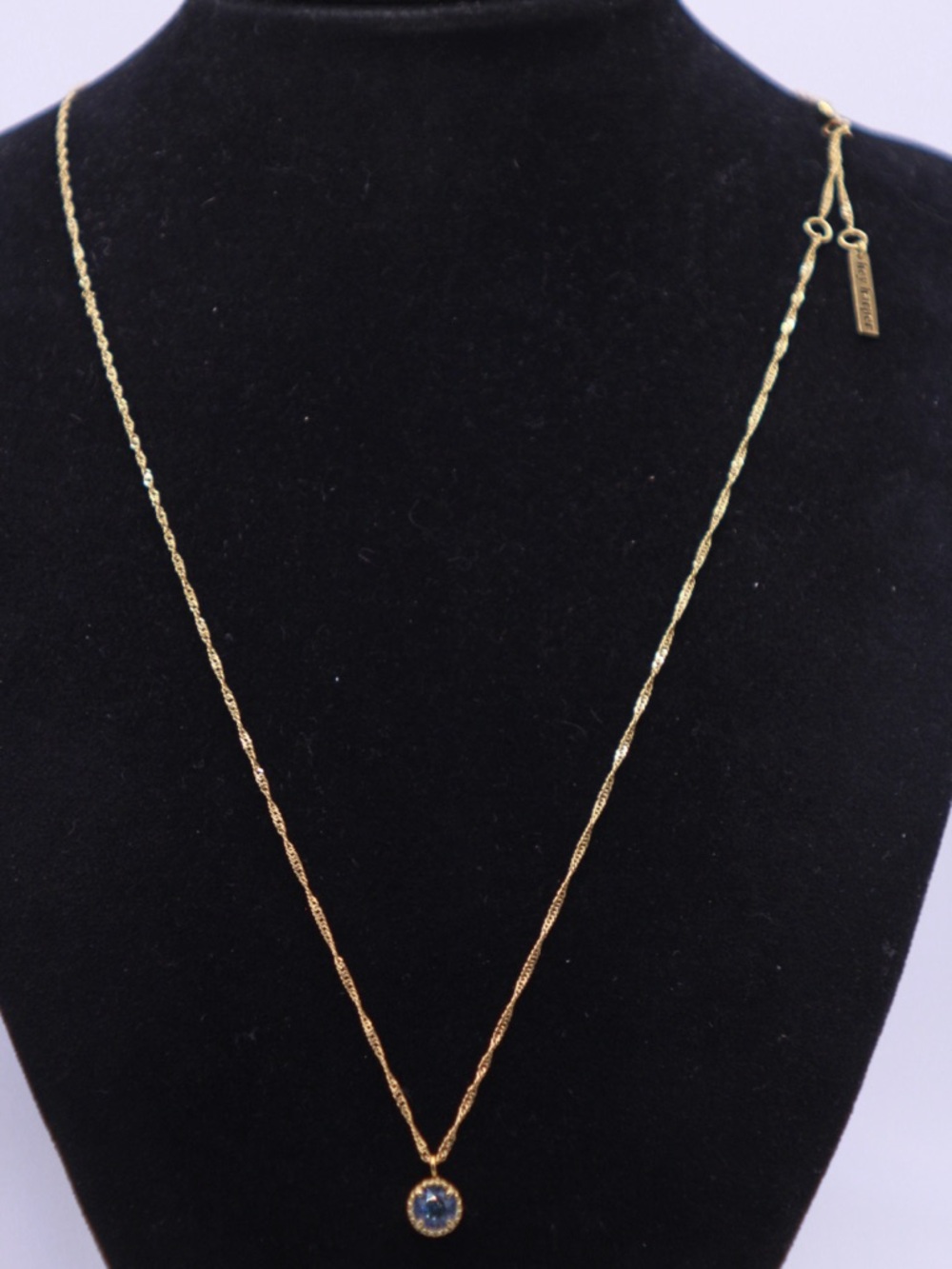 Hey Harper 14k PVD Birthstone Blue Swarovski Crystal Necklace 22.5